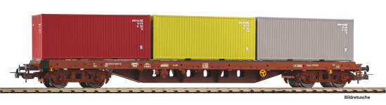 PIKO 24539 - H0 - Containertragwagen 3 Containern, SNCB, Ep. V